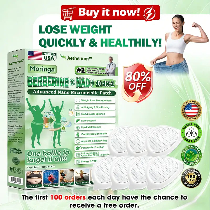💚Official Store | 🍋 Aetherium™ Moringa & Berberine 10-IN-1 Advanced Nano Microneedle 1 Patch (Once Daily, visible changes in 7 days) ✅ Obesity, Diabetes, Sleep Apnea, And Joint Issues